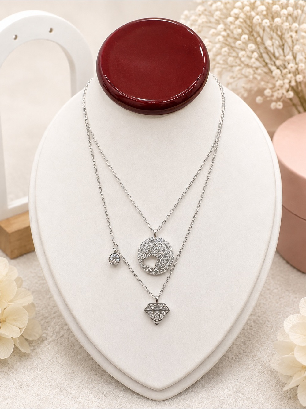 Swarovski Silver Crystal Necklace Set